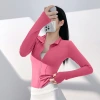 2025 New nude yoga wear jacket, high-quality running and fitness wear, fashionable and slimming sports top for women Specification image